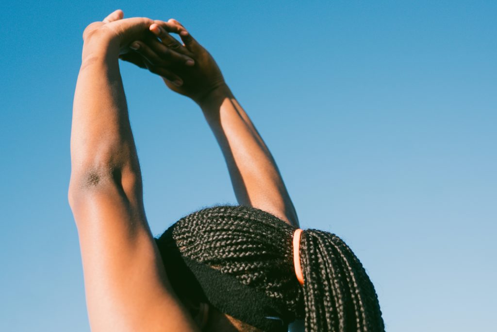 Woman stretching
