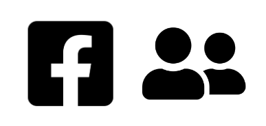 Facebook app icon and the outline of two people